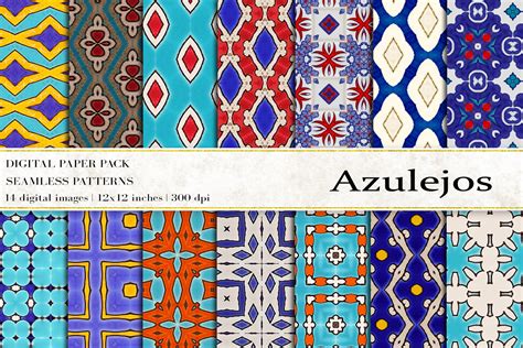 Download Free Azulejos Digital Paper Files For Crafts