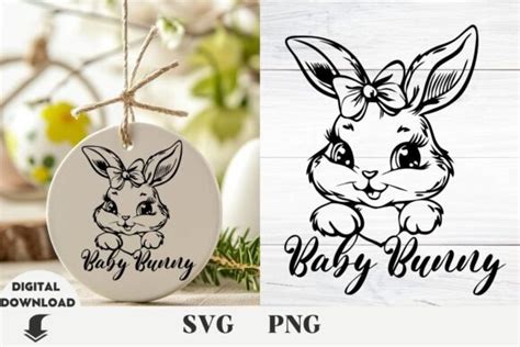 Download Free Baby Bunny Easter SVG Cut File Commercial Use DXF Files