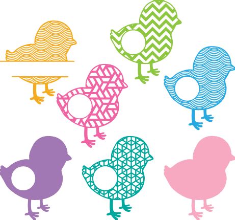 Download Free Baby Chicks monogram - SVG file DXF Files