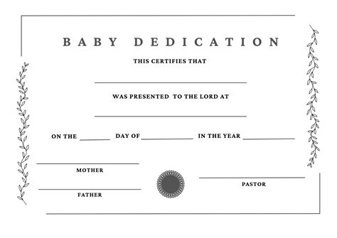 Free Baby Dedication Certificate Printable - Free Printable