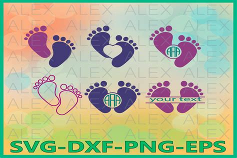 Download Free Baby Feet, Baby Monogram Cut Files Commercial Use