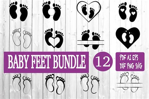 Download Free Baby Feet, Baby Monogram Cut Files Images