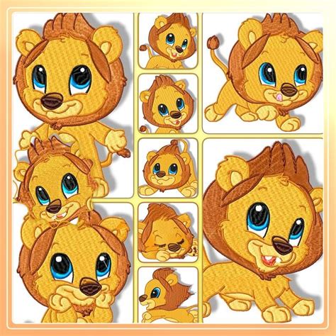 Download Free Baby Lion Applique Designs for Embroidery Machine Instant DownloadCom Commercial Use DXF Files