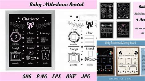 Download Free Baby Milestone Board Cut Files