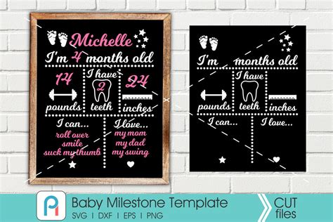 Download Free Baby Milestone Chalkboard Sign SVG Commercial Use DXF Files