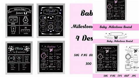 Download Free Baby Milestone Chalkboard Sign SVG Files DXF Files