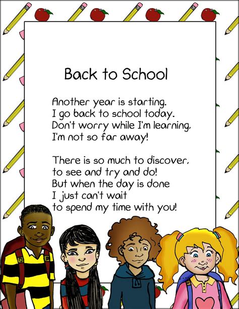 Free Back To School Poem Back To School Poem Poems About School