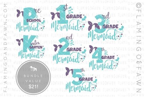 Download Free Back to school mermaid bundle Printable