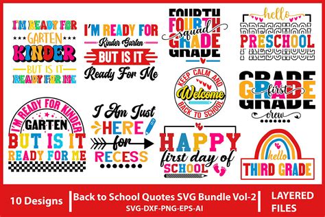 Download Free Back to school quotes bundle svg Cut Files