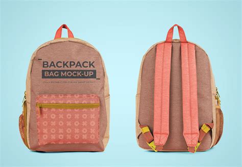 Download Free Backpack Mockup - Back View PSD Mockup Templates