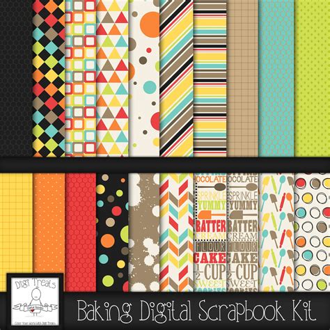 Download Free Baking Digital Scrapbook Kit Creativefabrica