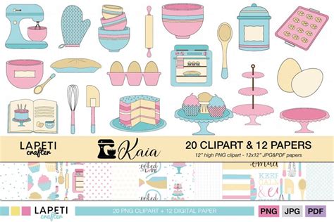 Download Free Baking Digital Scrapbook Kit Files for Cricut