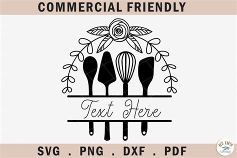 Download Free Baking kitchen split monogram frame SVG,EPS,PDF,DXF,PNG Commercial Use