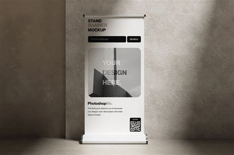 Download Free Banner Stand Mockup - Front View PSD Mockup Templates