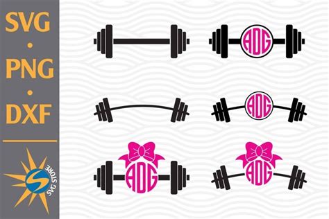 Download Free Barbell Monogram SVG, PNG, DXF Digital Files Include Cut Files