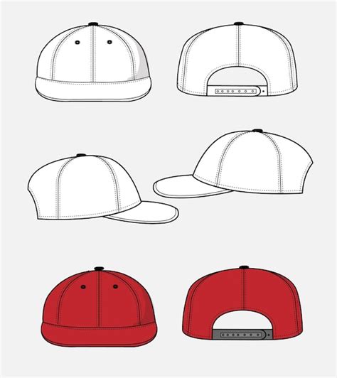 Download Free Baseball Cap Design Flat sketch SET PSD Templates Generator