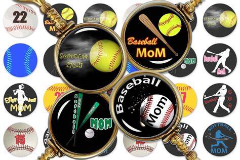 Download Free Baseball Digital Collage Sheet,Baseball Moms DXF Files
