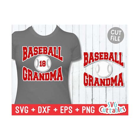Download Free Baseball Grandma Heart Cutting File DXF Files