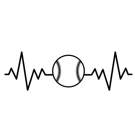 Download Free Baseball Heartbeat SVG Commercial Use DXF Files