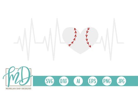 Download Free Baseball Heartbeat SVG DXF Files