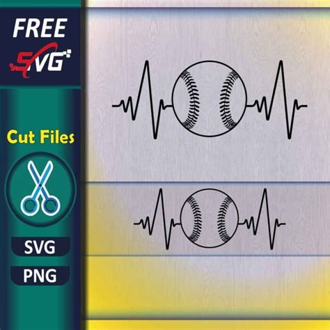 Download Free Baseball Heartbeat SVG for Cricut