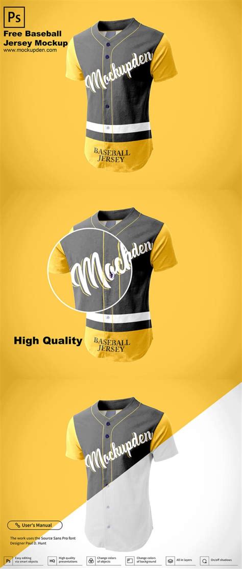 Download Free Baseball Jersey Mockup Set PSD Templates Object Mockups