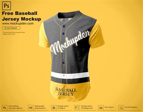 Download Free Baseball Jersey Mockup Set PSD Templates Object Mockups PSD Files