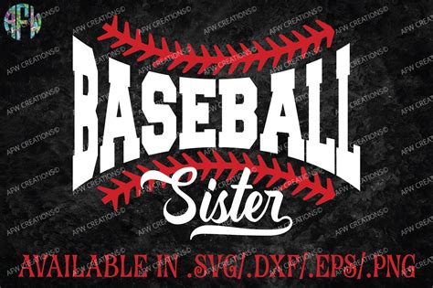Download Free Baseball Sister - SVG, DXF, EPS Cut File Files