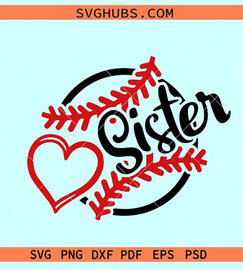 Download Free Baseball Sister Svg DXF Files