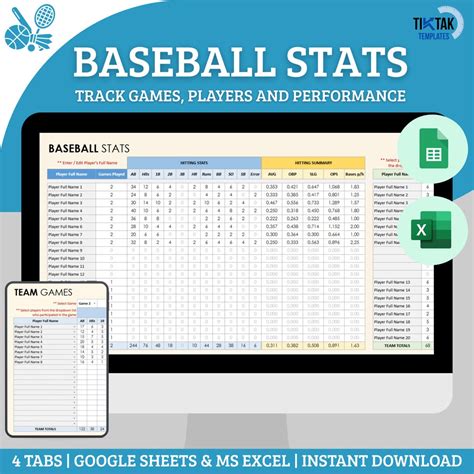 Free Baseball Stats Spreadsheet Excel Stat Sheet Blank within Football
