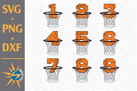 Download Free Baseketball Numbers SVG, PNG, DXF Digital Files Include For Crafts