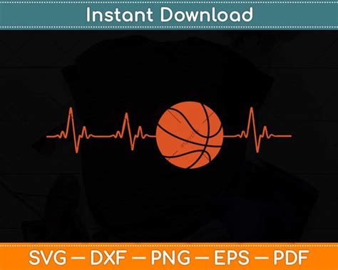 Download Free Basketball Heartbeat SVG Commercial Use DXF Files