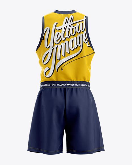 Download Free Basketball Kit w/ V-Neck Mockup - Back View PSD Generator