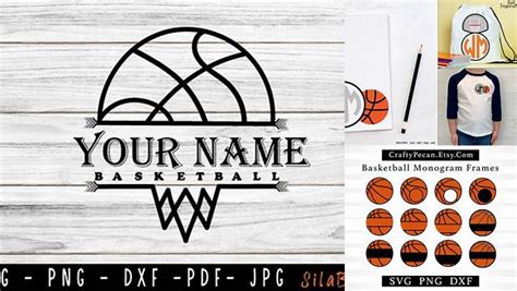 Download Free Basketball SVG Monogram Frames Cut Images