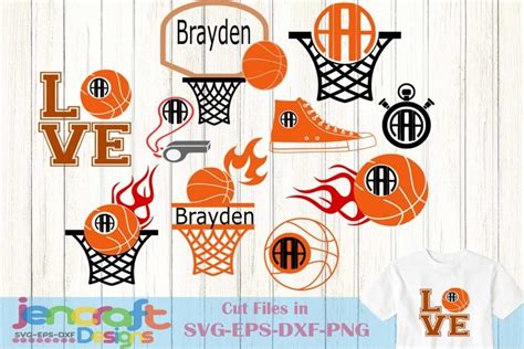 Download Free Basketball SVG Monogram Frames Files