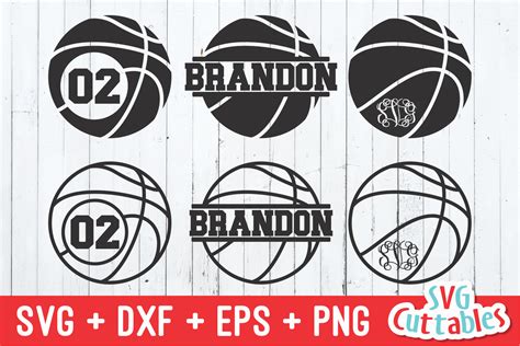 Download Free Basketball SVG Monogram Frames For Crafts