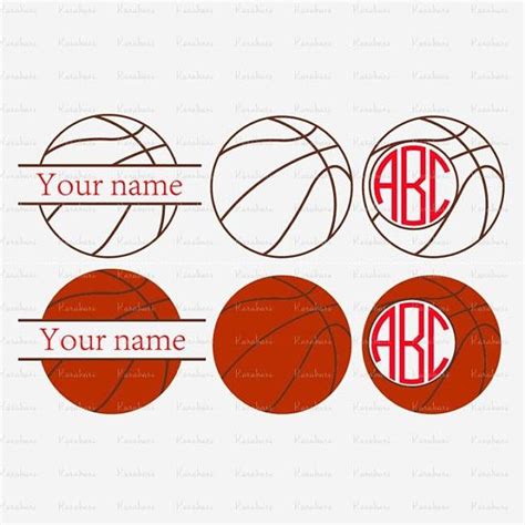 Download Free Basketball SVG Monogram Frames For Cricut