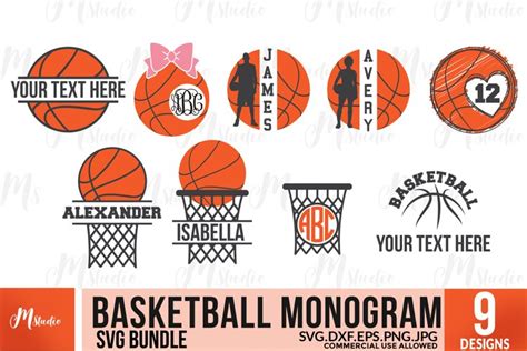 Download Free Basketball SVG Monograms For Crafts