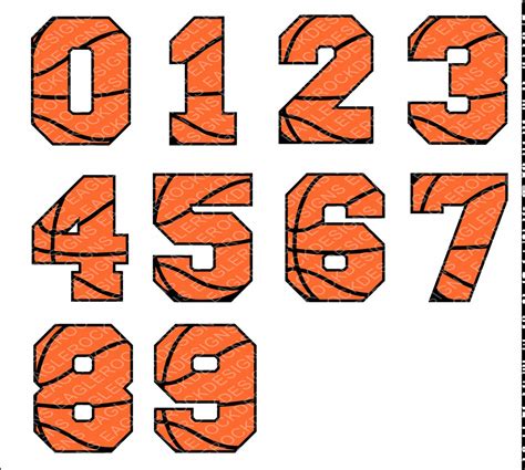 Download Free Basketball Sports Numbers - SVG, DXF, EPS Digital Cut Files DXF Files