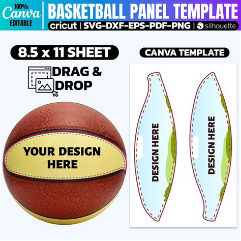 Download Free Basketball Template 002 | Cut File Commercial Use Free PSD Mockups