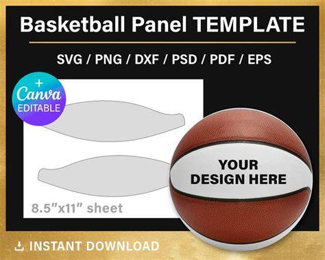 Download Free Basketball Template 0024 | Cut File Cut Images