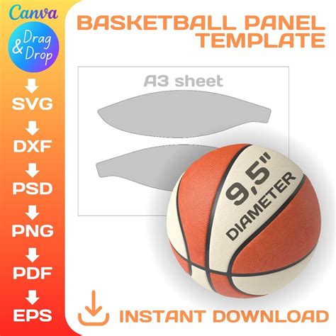 Download Free Basketball Template 009 | Cut File Printable