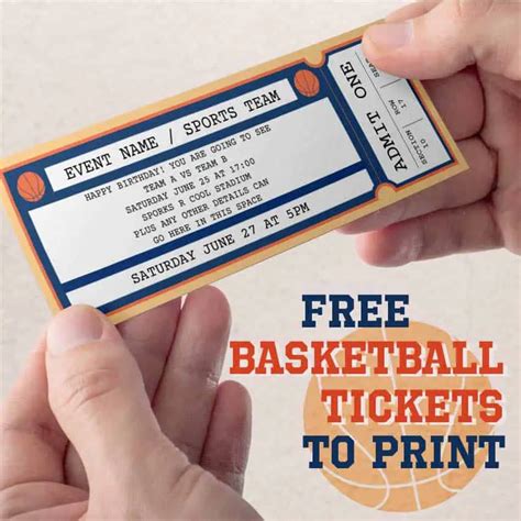 Free Basketball Ticket Template