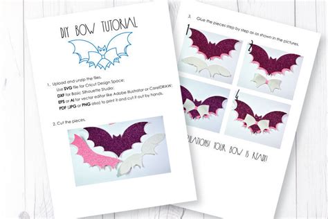 Download Free Bat Hair bow template SVG, DXF, PDF with DIY tutorial DXF Files