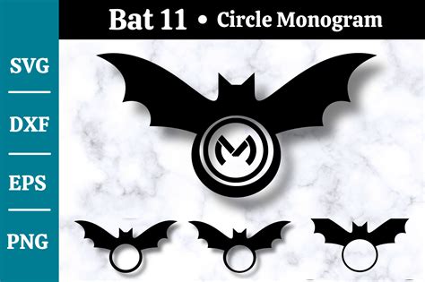 Download Free Bat SVG Monogram Files For Crafts