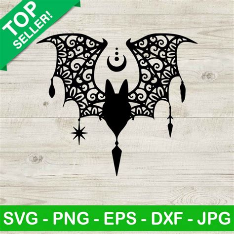 Download Free Bat Svg, Mandala Svg Files DXF Files