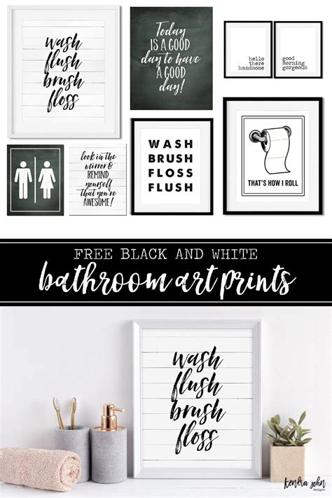 Free Bathroom Printables Black And White