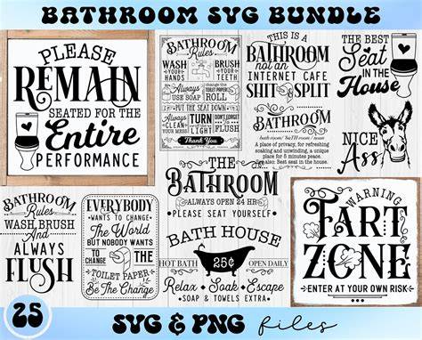 Download Free Bathroom Sign Bundle - 20 Designs - SVG Cut Files For Cricut