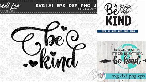 Download Free Be Kind SVG Cutting Files For Crafts