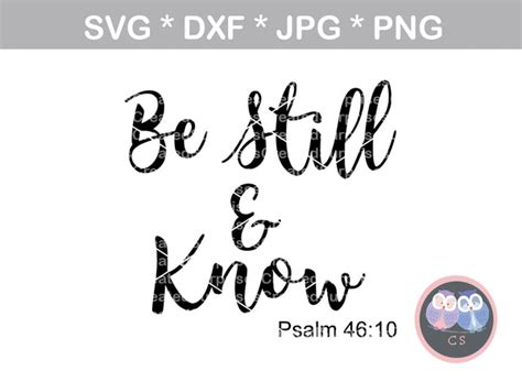 Download Free Be Still and Know Commercial Use DXF Files